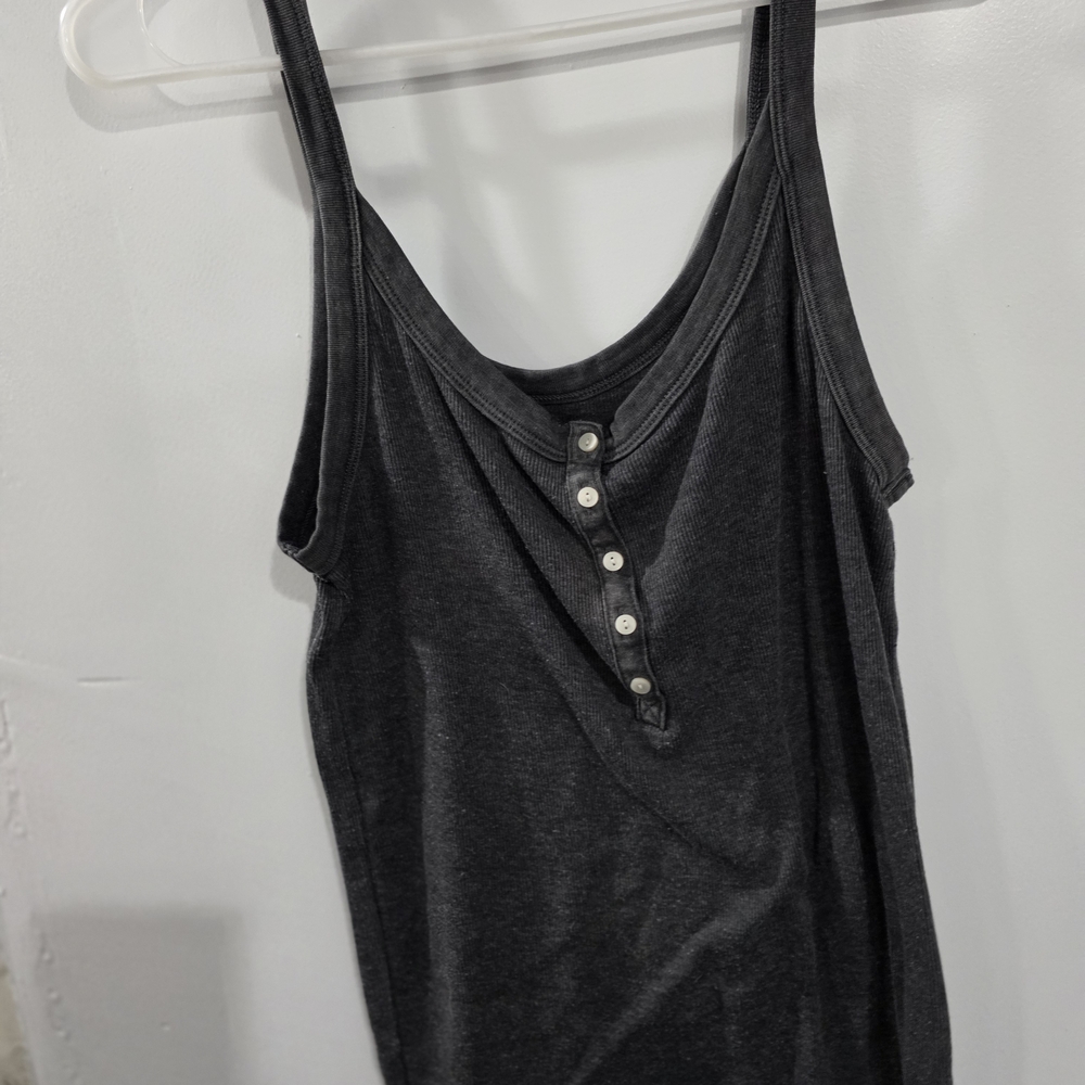 aerie Charcoal Scoop Henley Tank